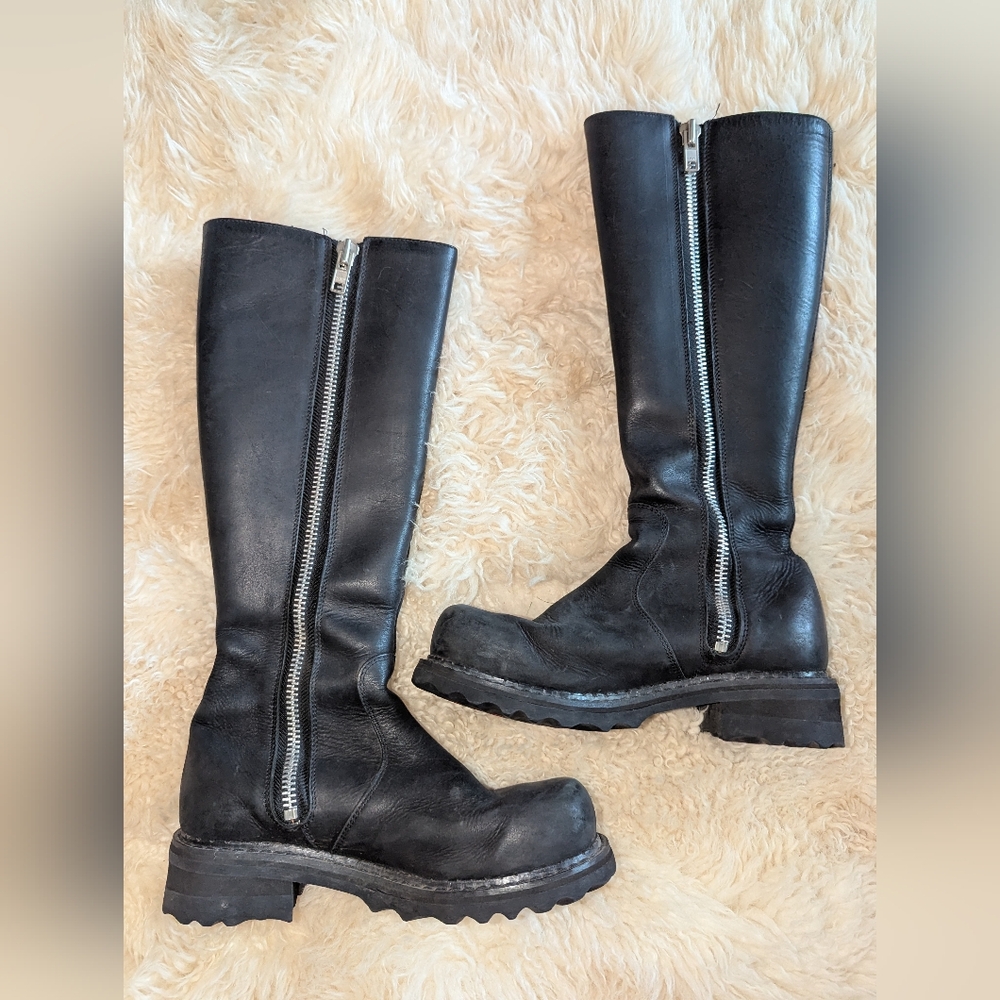 Vintage John Fluevog Black Leather Knee-High Boots